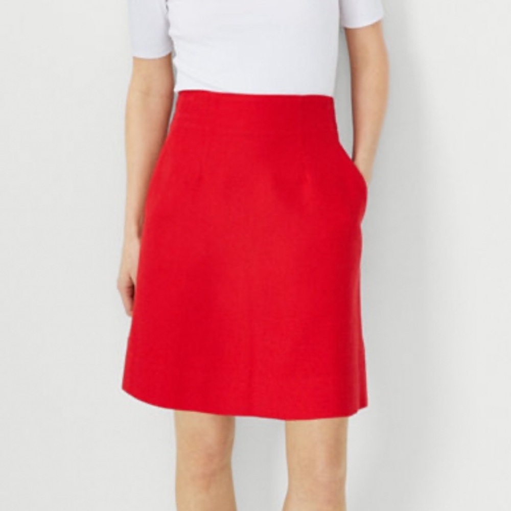 New Ann Taylor A-line Pocket Skirt Color: Wild Tomato